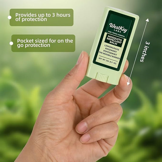 Mosquito Repellent Balm Stick – 3-Pack (0.5oz Each) – DEET-Free, Plant-Based Bug Repellent for Kids & Adults – Natural Protection, Travel-Friendly, Safe for Outdoor Use