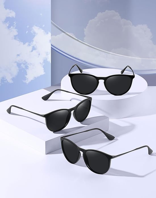 Retro sunglasses womens 2024 trendy round classic glasses