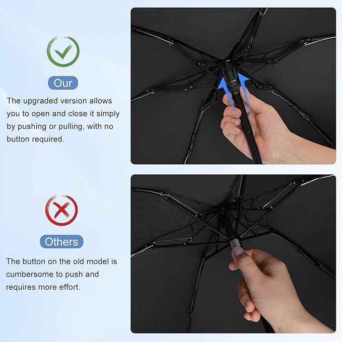 Mini Umbrella for Travel - Waterproof Portable Folding Umbrella Flat Compact Lightweight Small Umbrellas for Pocket Purse