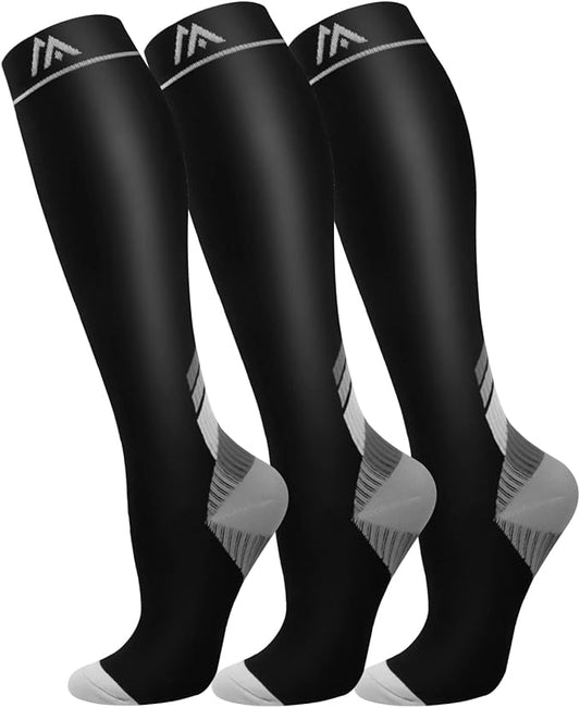 FuelMeFoot 3 Pack Copper Compression Socks - Compression Socks Women & Men Circulation - Best for Medical,Running,Athletic