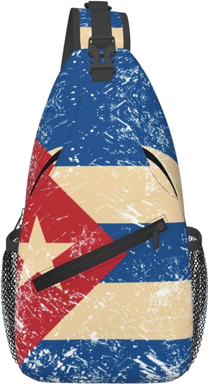 Cuba Flag Sling Bag Multipurpose Crossbody Sling Backpack Travel Cycling Hiking Shoulder Bag For Women Men
