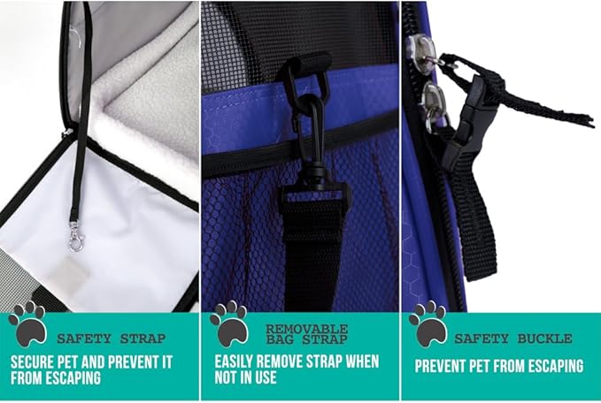PetAmi Airline Approved Pet Carrier for Cat, Soft Sided Dog Carrier for Small Dogs, Cat Travel Supplies Accessories Indoor Cats, Ventilated Pet Carrying Bag Medium Large Kitten Puppy, Small Royal Blue
