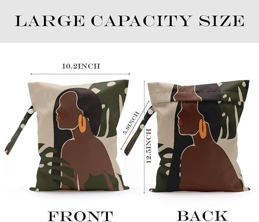 Wet Bag, Wet Dry Bag, Wet Bag for Swimsuit, Travel, Beach, Pool, Diapers, Yoga Gym Clothes, Makeup Bag, Waterproof Reusable Minimalist Decor Aesthetic Line Art Women Body Face