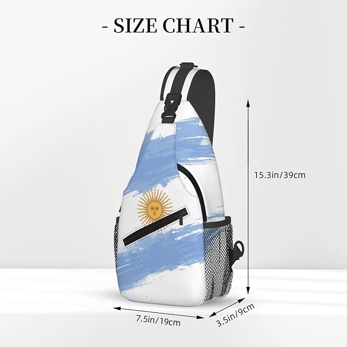 Argentina Flag Sling Bag Multipurpose Crossbody Sling Backpack Travel Cycling Hiking Shoulder Bag For Women Men