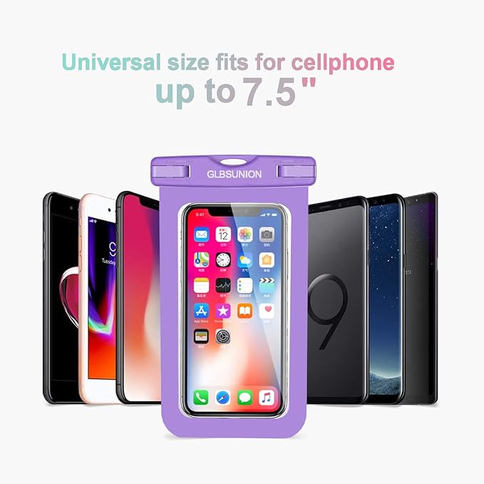 Universal Waterproof Case, 2-Pack IPX8 Waterproof Phone Lanyard Pouch Dry Bag for iPhone 17 16 15 14 13 12 Pro Max Plus Samsung Galaxy S24 S23 Note Google up to 7.5" for Pools Beach Kayaking Travel