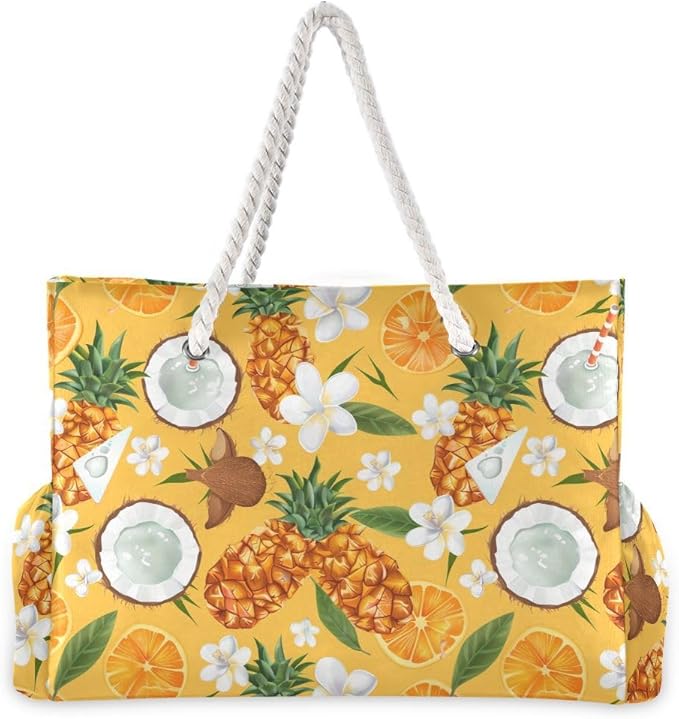 senya Large Beach Shoulder Bags Canvas Tote Water Resistant for Gym Travel Daily