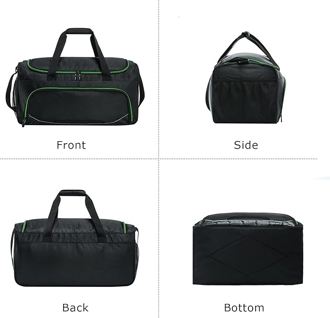 Mens Gym Bag 21 inch Large Overnight Weekender Duffle Bag for Travel Sport-Green/Black