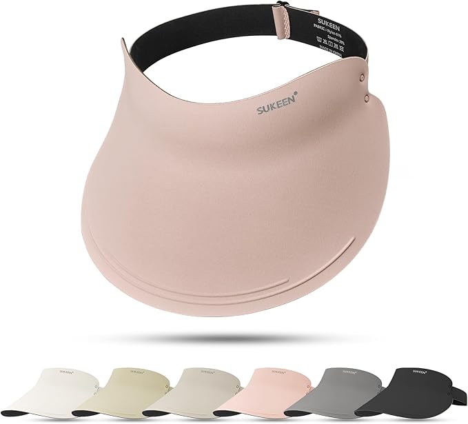 Sukeen Wide Brim Sun Visor Hat for Women Men,UPF50+ Seamless Sun Hats Foldable Ponytail Beach Hats for Daily Outdoor Sport