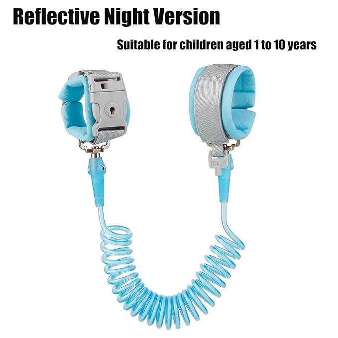 PandaEar Anti Lost Wrist Link, Toddler Harness Walking Leash Safety Child Wristband Leashes for Babies Kids (Blue)