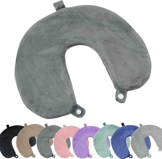 Travel Neck Pillow Cover, Neck Pillow Case, Pure, Soft and Smooh, Airplane Pillow Replacementt Cover Washable (Only Pillow Covers, no Filler)