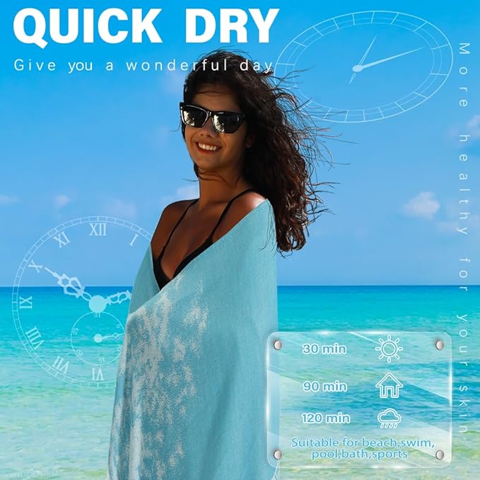 Thin Turkish Beach Towel Lightweight Quick Dry Absorbent Cotton Bathroom Bath Pool Swim Towels Extra Large Oversized Sand Free Beach Accessories Essentials Cloud Gifts for Adult