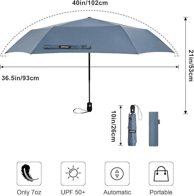 G4Free Mini Ultralight Umbrella UPF 50+ UV Protection Compact Lightweight Travel Umbrella Super Slim Small Portable Automatic Open and Close,40 Inch