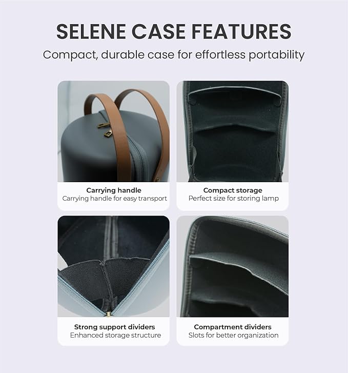 CLAYMORE Selene Lamp (Dark Gray) - Aesthetic Portable Outdoor Lamp, 4 Mood Lights, 6,700mAh Rechargeable, 660 Lumens, Waterproof. Halloween Decor, Camping, Glamping, Parties, Tents, and Backyards.