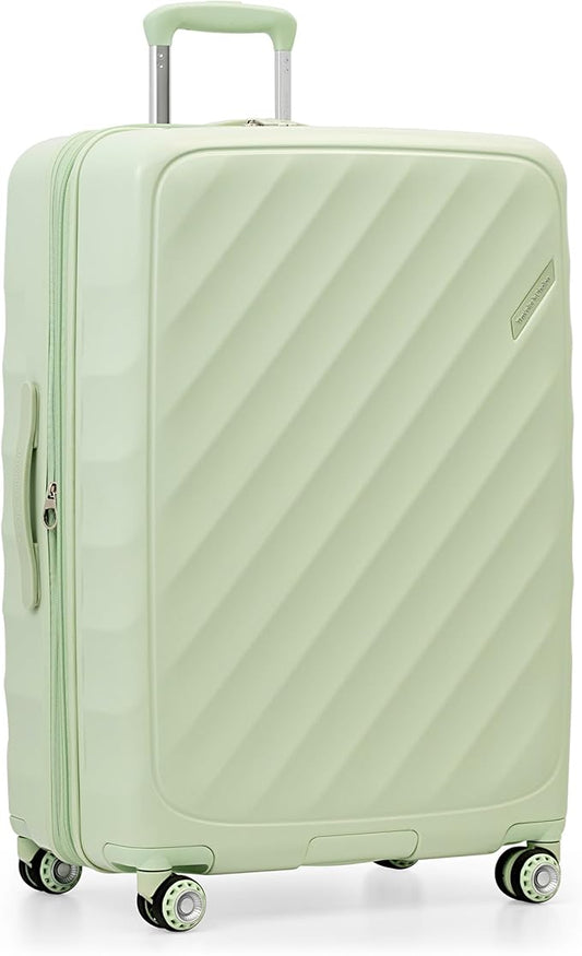 Traveler's Choice Elm Expandable Spinner Luggage Set, Glossy Mint, 29" Checked