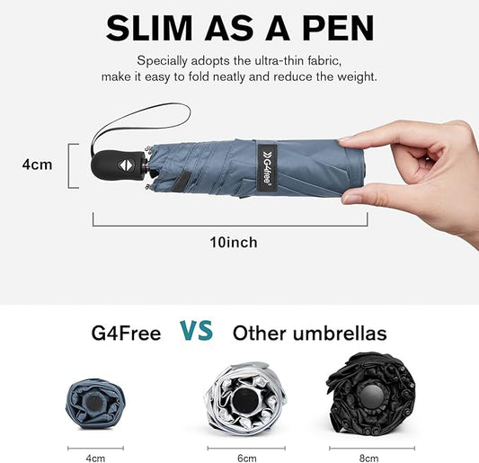 G4Free Mini Ultralight Umbrella UPF 50+ UV Protection Compact Lightweight Travel Umbrella Super Slim Small Portable Automatic Open and Close,40 Inch