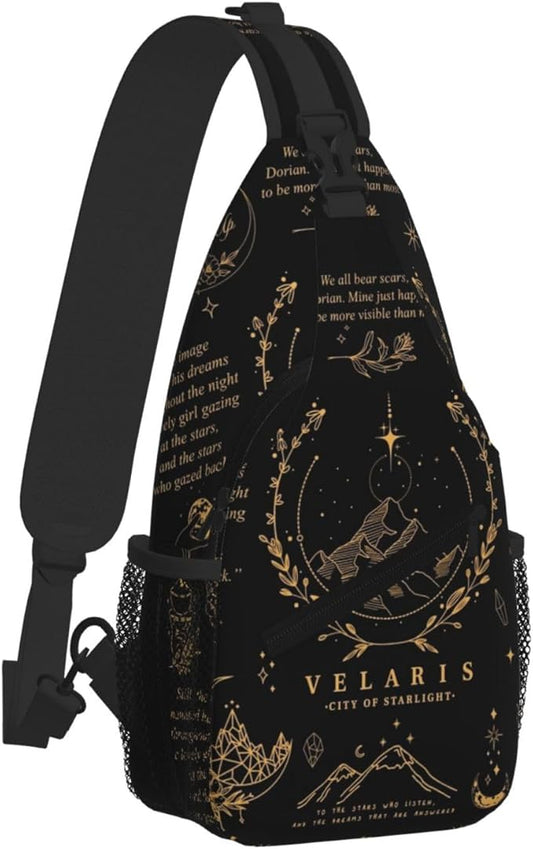 Velaris City Of Starlight Bookish Fantasy Crossbody Bag Trendy Sling Bag Bakpack Casual Chest Bags Daypack For Hiking Walking Travel Running(2)