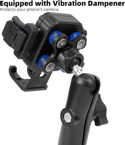 FPN Universal Phone Holder Base for RAM Mounts B Size Double Socket Arm, 1" (25mm) Ball Mount with Vibration Dampener [Camera Friendly] [1s Lock & Release], Fits 4.7-7.2" Smartphones