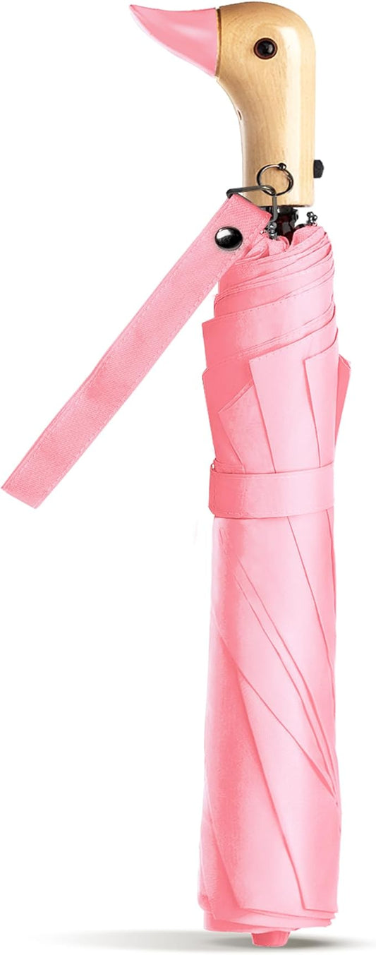 Duck Umbrella - Compact Travel Umbrella with a Cute Duck Head Handle for Women