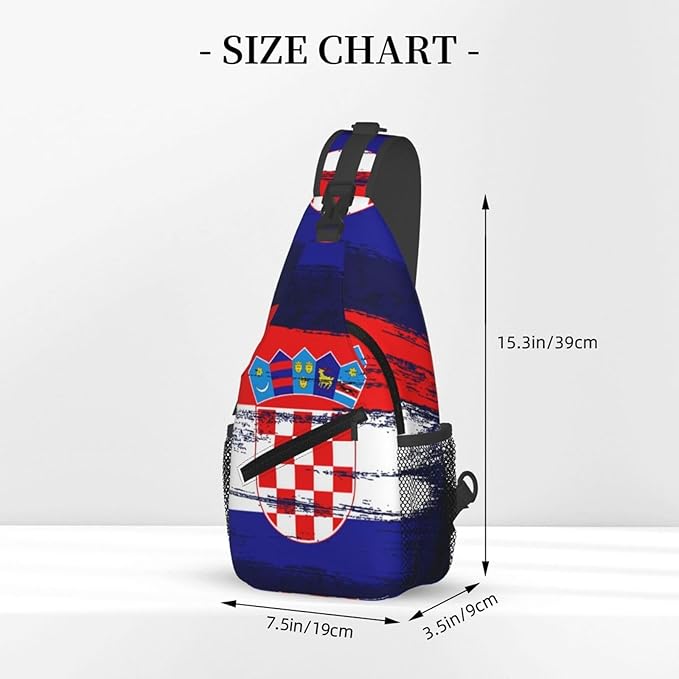 Croatia Flag Sling Bag Multipurpose Crossbody Sling Backpack Travel Cycling Hiking Shoulder Bag For Women Men