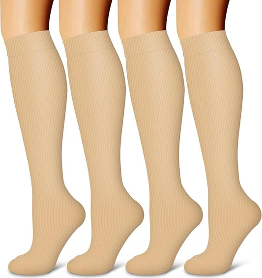 Laite Hebe 4 Pairs-Compression Socks for Women&Men Circulation-Best Support for Nurses,Running,Athletic