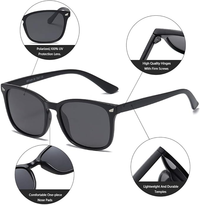 DUSHINE Polarized Sunglasses for Women Classic Retro Style UV400 Protection