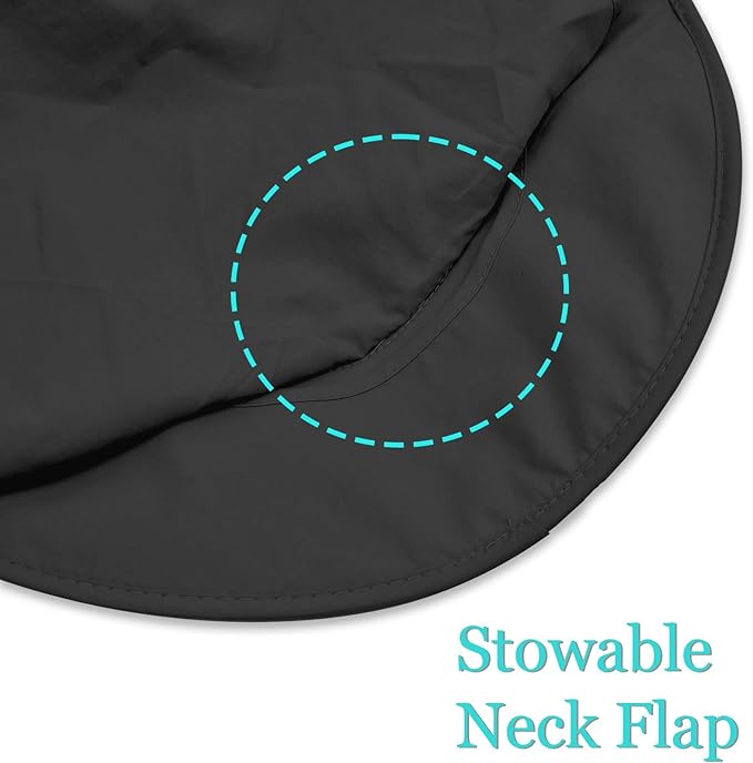 ZOORON Sun Hats for Men Women Fishing Hat with Neck Flap,UPF 50+ Sun Hat Waterproof Wide Brim Bucket Hats for Safari Hiking