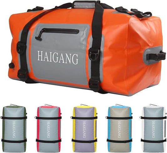 70L Waterproof Duffel Bag Travel Dry Bag, Large Capacity, Adjustable Thickened Straps and Handles, Zip Closure, Air Valve, Keep Equipment Safe, Suitable for Boating Rafting Motorcycle Kayaking