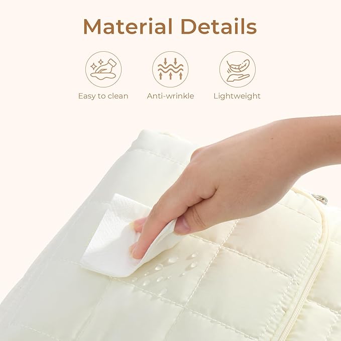 CLUCI Wrinkle-Resistant Laptop Backpack for Women, 17.3 Inch Anti Theft Travel Backpack, Puffer Quilted Work Backpack, Water Resistant College Bookbag with RFID