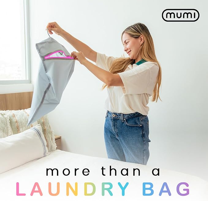 Mesh Laundry Bags for Delicates – MUMI Travel Laundry Bag with Hanger & Pouch | Large Lingerie Wash Bag for Washing Machine, Baby Clothes, Gym & Travel | Odor-Resistant Laundry Mesh Bag - Orange