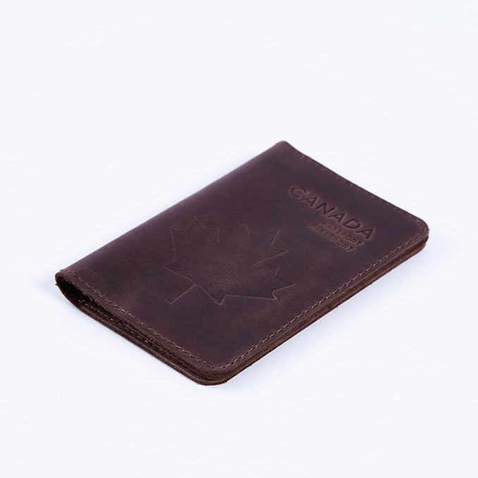 INCARNE Passport Cover - Travel Passport Wallet - Leather Passport Holder for Men Women Family with Card Slots & Note Compartmen - Sleeve Protector - Genuine Leather - Vintage Brown