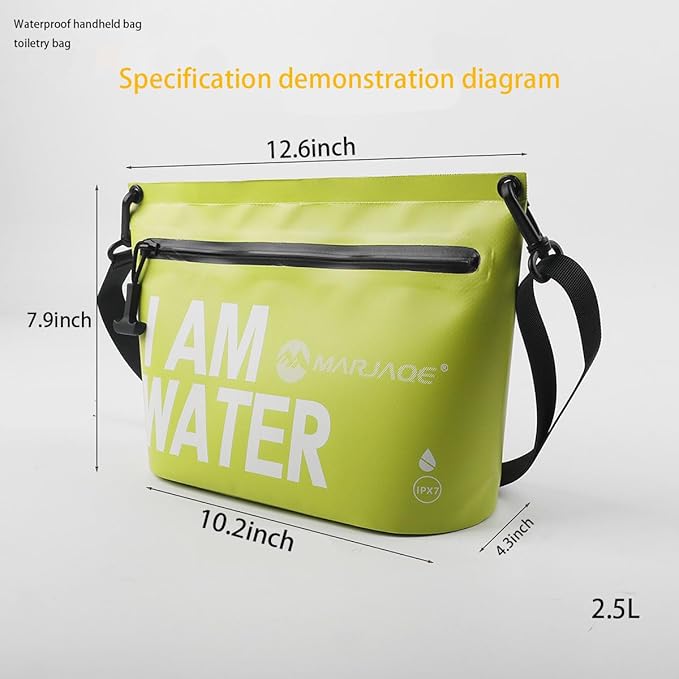 IPX7 Waterproof Dry Bag 2.5L Floating PVC Dry Sack with Waterproof Zipper Shoulder Strap for Kayaking Swimming Beach Travel Boating Camping Hiking Canoeing Paddleboarding Water Sports (pink)