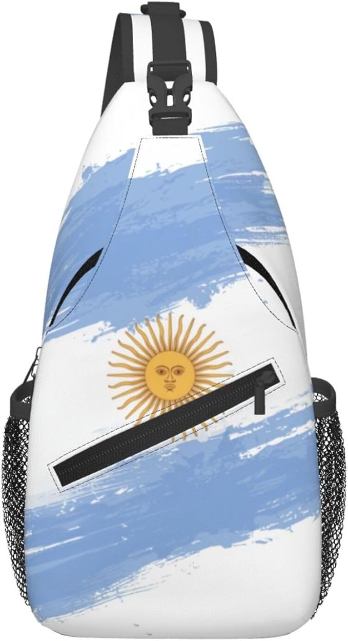 Argentina Flag Sling Bag Multipurpose Crossbody Sling Backpack Travel Cycling Hiking Shoulder Bag For Women Men