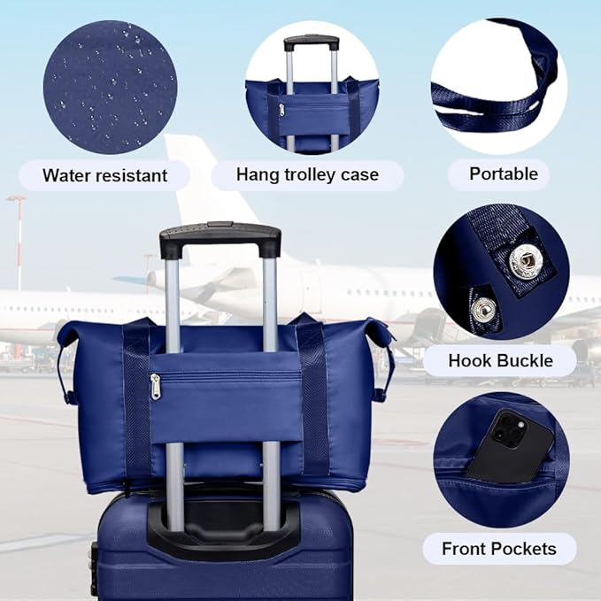 AnyZip Luggage Set 20 Inch Carry on Luggage PC ABS Hardshell Lightweight Suitcases for Travelling with 4 Universal Wheels TSA Lock Dark Blue