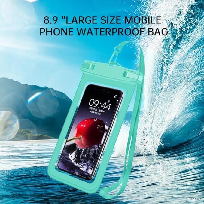 [Up to 6.9" 2 Pack Waterproof Phone Pouch Case,Waterproof Phone Bag for iPhone 17 16 15 14 13 Pro Max Plus Galaxy S25 S24 Ultar Plus+,IPX8 Cellphone Dry Bag Beach Travel Essentials-Green