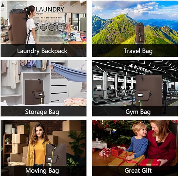 laundry bag backpack,extra-large heavy duty laundry bags,laundry backpack for college students,drawstring closure (Dark blue laundry bag backpack)