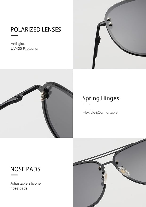 Trendy Oversized Aviator Sunglasses for Women 2025, Cute Retro Aviator Sun Glasses UV Protection Big Shades VF2203