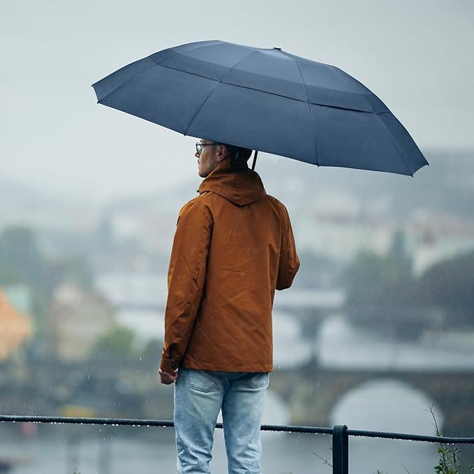 G4Free 42/46/54/62 Inch Large Golf Umbrella Compact Reverse Travel Umbrella 10 Ribs Windproof for Rain Double Canopy Automatic Open Close