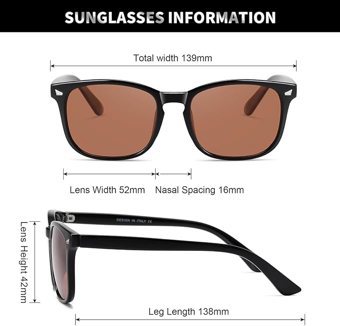 DUSHINE Polarized Sunglasses for Women Classic Retro Style UV400 Protection