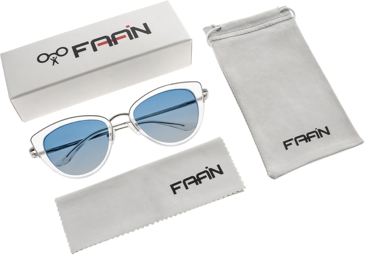 FAA'N Retro Big Frame Cat Eye Polarized Sunglasses Women with Spring Hinge
