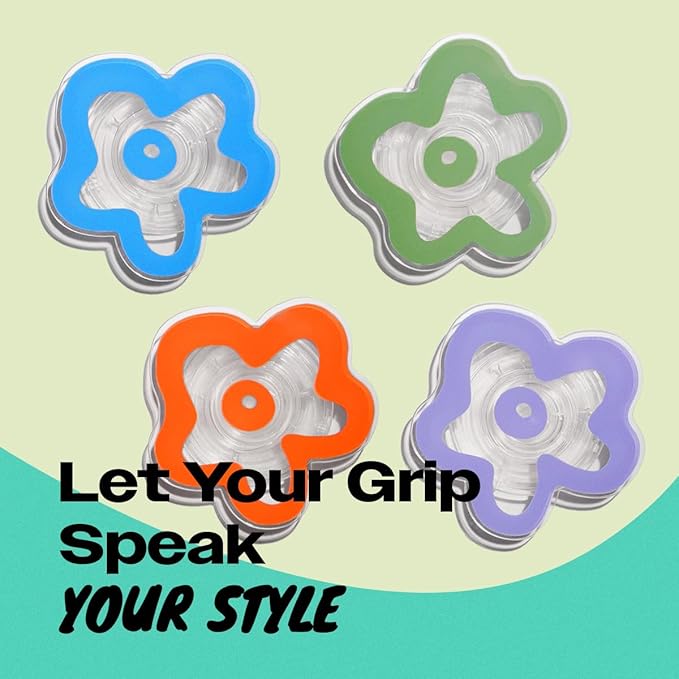 OnTheGrip Cute Transparent Daisy Flower Shape Design Mobile Phone Grip Compatible with Magsafe Multi Functional Collapsible Stand Holder for Smartphone Tablet Cell Phone Accessory (Coral)