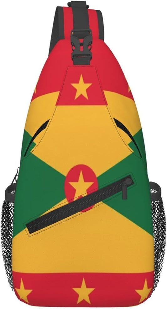 Grenada Flag Sling Bag Multipurpose Crossbody Sling Backpack Travel Cycling Hiking Shoulder Bag For Women Men