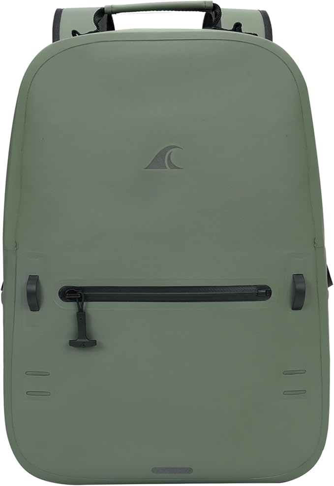 Breakwater Supply™ River Ute Waterproof IP68 Fishing Backpack, Floating TPU Submersible Dry Bag with Padded Hip Belt and Airtight Zippers | 20L (River Ute 20L Marsh Green)
