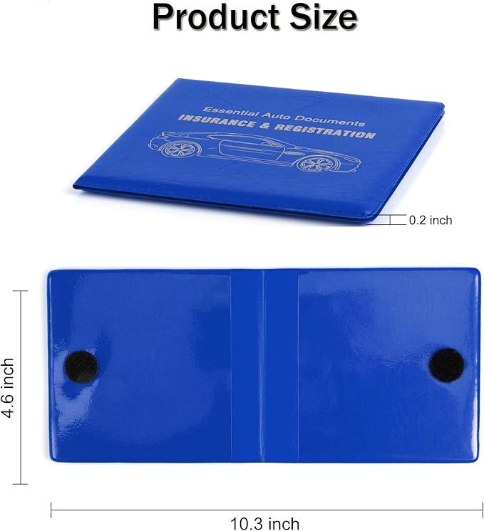 UYYE Car Registration and Insurance Card Holder, Vehicle Glove Box Car Organizer, Interior Car Accessories for Documents, Cards, License - 2 Pack