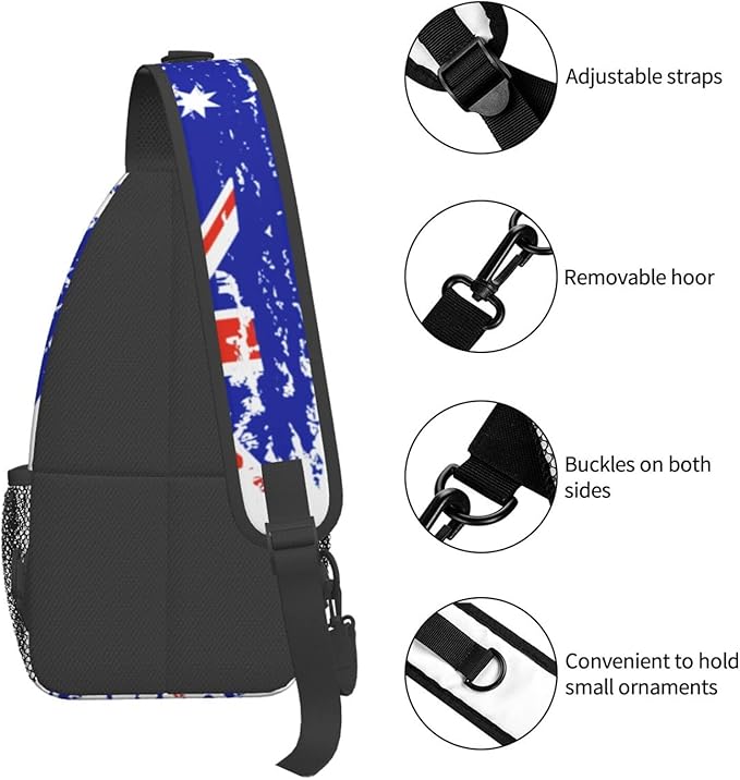 Australian Flag Sling Bag Multipurpose Crossbody Sling Backpack Travel Cycling Hiking Shoulder Bag For Women Men
