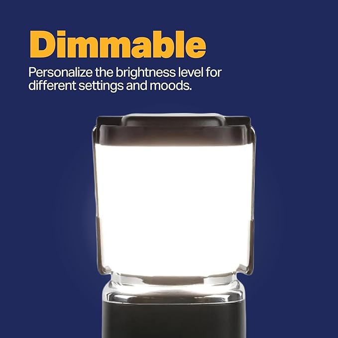 LUXPRO LP189 Mini Lantern - USB-C Rechargeable Camping Light - with 4 Color Modes - Dimmable LED Portable Lantern for Hiking & Emergency - Handy Compact Design (Black, 3-Pack)