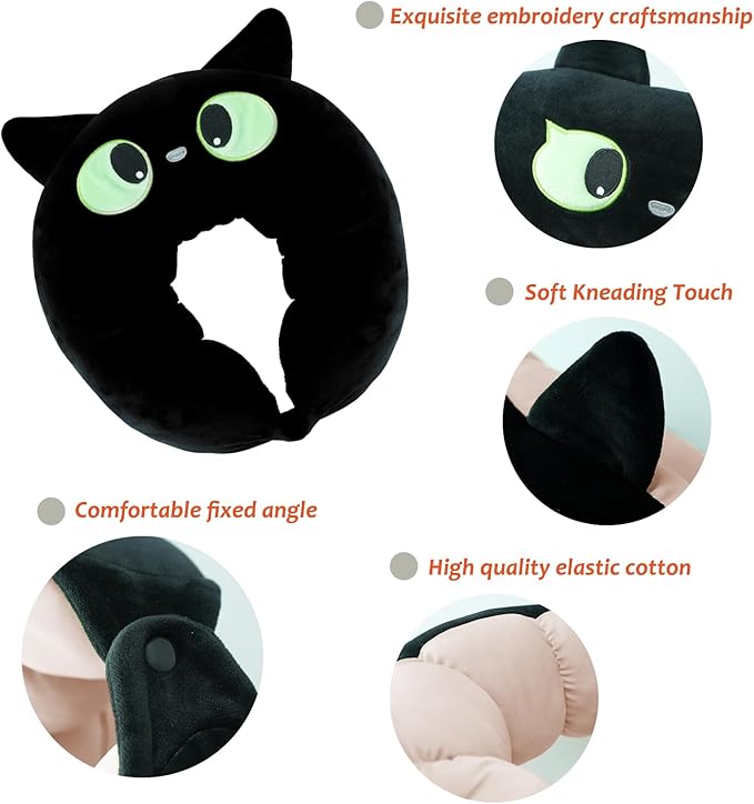 Travel Pillow for Kids & Adults Car Neck Pillow Memory Cotton U-Shaped Neck Pillow Soft Head Support Travel Accessories for Airplane Car Train Bus