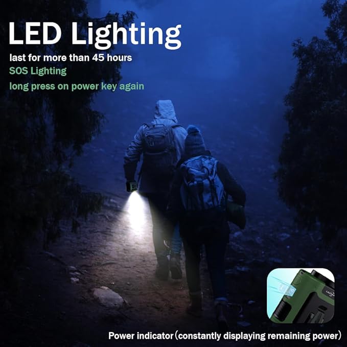 CAZOKASI Personal Fan 10000mAh Waist Portable Rechargeable Wearable Hand Free, 6-40hours Wearable Cooler Fan for Traveling Working Outdoor Office (10000mAh / Green)