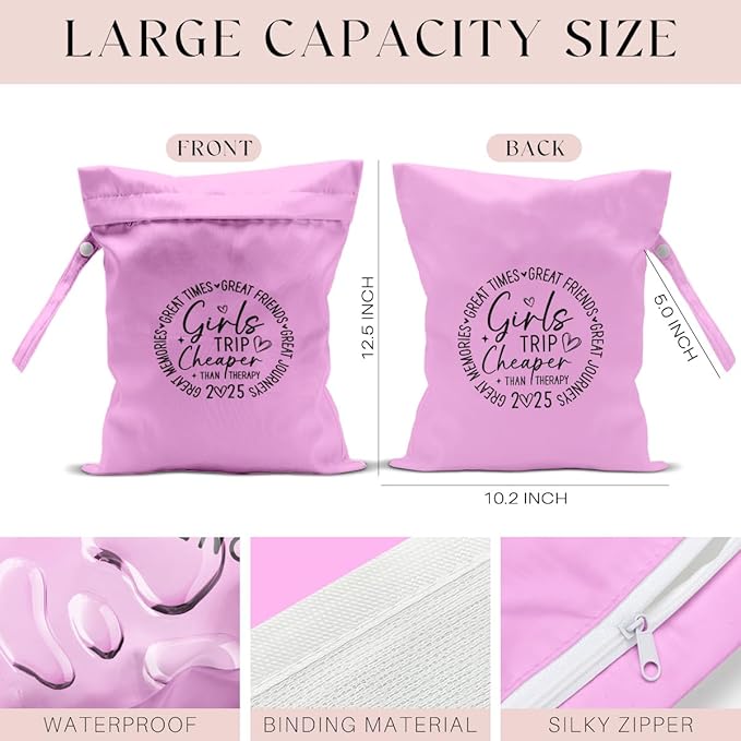 2Pcs Girls Trip Gifts Wet Dry Bag, Beach Wet Bag Favors, Aloha Bags Sunscreen Bags Swimsuit Toiletry Travel Essentials For Women, Beach Travel Gym Laundry bags for Dirty Diaper Swimsuit Gifts