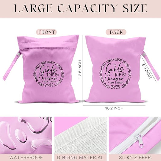 2Pcs Girls Trip Gifts Wet Dry Bag, Beach Wet Bag Favors, Aloha Bags Sunscreen Bags Swimsuit Toiletry Travel Essentials For Women, Beach Travel Gym Laundry bags for Dirty Diaper Swimsuit Gifts