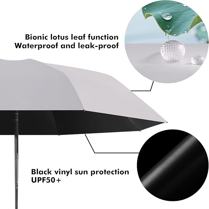 Compact Umbrella – Small, Lightweight, Sturdy & Windproof; Mini Travel Umbrella for Sun & UV Protection, Suitable for Men, Women & Kids